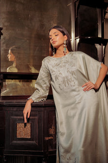 Silver Serenity Drape Kurta Set