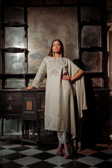 Silver Serenity Drape Kurta Set