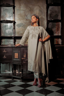 Silver Serenity Drape Kurta Set