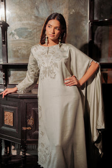 Silver Serenity Drape Kurta Set