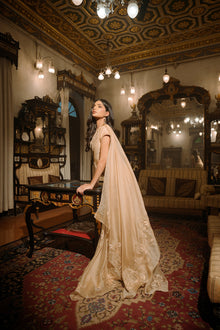 Golden Aura Drape Saree