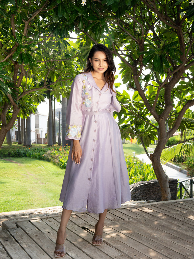 Petal Drift Trench Dress